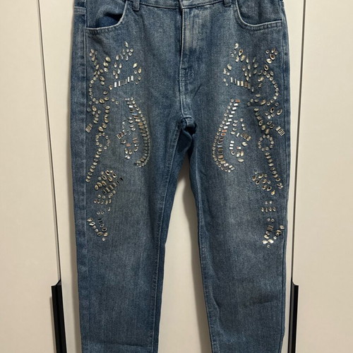 Calzedonia jeans with rhinestones like new, size S, blue