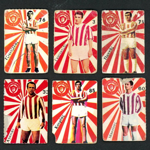 Carousel Olympiacos 6 Cards used, 1960s