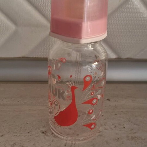Nuk baby bottles used, glass and plastic 300ml and 125ml