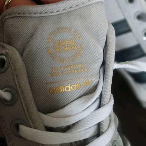 Adidas athletic shoes used, gray, size 42.5