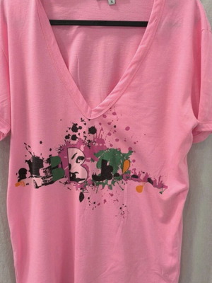 Aristoteli Bitsiani men's pink V-neck T-shirt XL like new