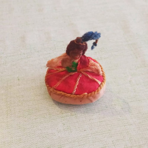 Pincushion Vintage Handmade Souvenir from Madeira 1950s-1960s used
