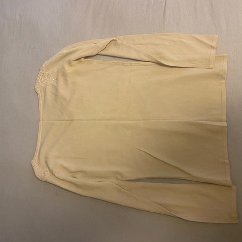 Thin pullover used, beige with beads