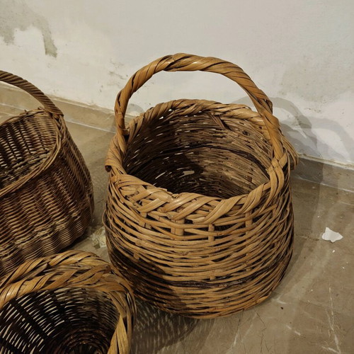 Handmade baskets used, two large and one smaller