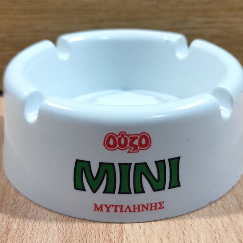 Ouzo Mini Mytilinis old promotional plastic ashtray like new