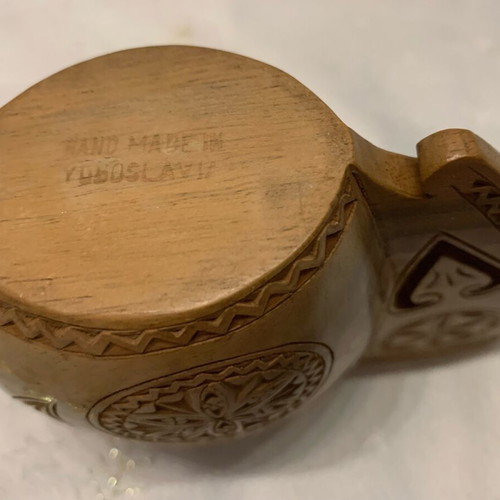Wooden handmade wedding cup like new, Yugoslavia
