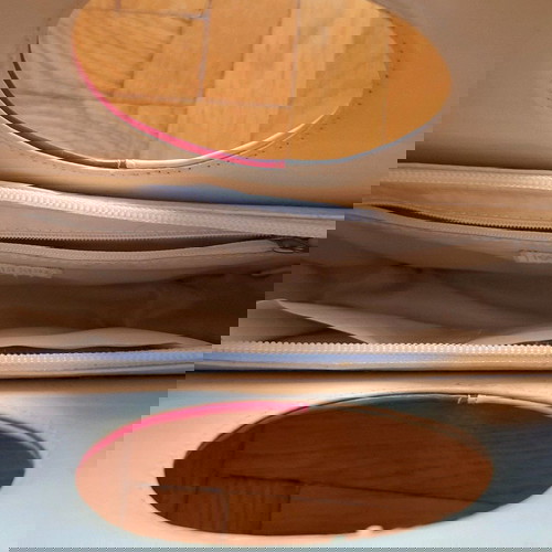 Τσάντα χειρός vintage μεταχειρισμένη, στρογγυλή πολύχρωμη