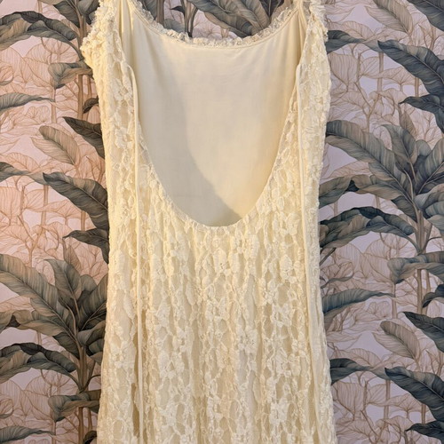 Bershka viral lace dress, white, size L