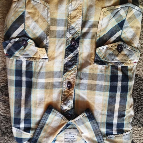 Edward Jeans checked shirt XL like new, beige and blue