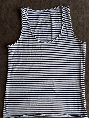 Stradivarius sleeveless top XL used, white and blue