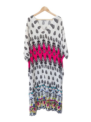 Ethnic Kaftan 100% Viscose like new, multicolor