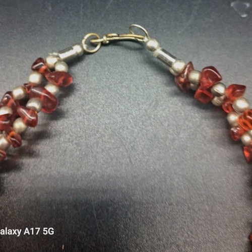 Vintage Ethnic Statement Necklace with Natural Carnelian Agate, used