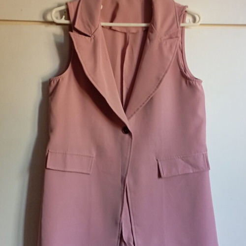 Sleeveless vest long, new, size L, pink