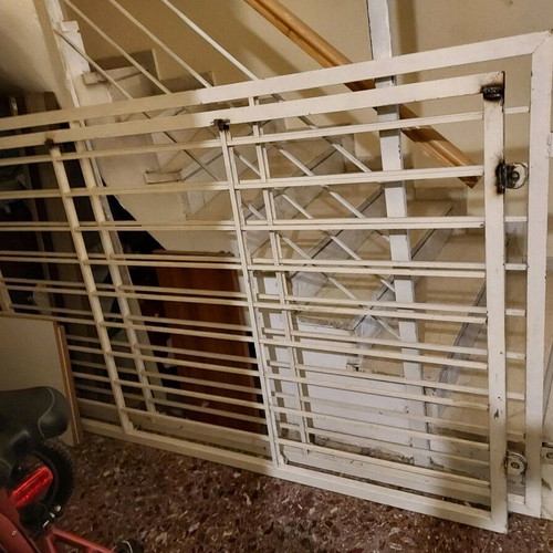 Balcony door grilles used, 2 pieces, solid iron