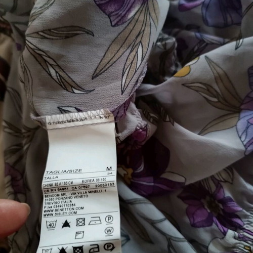 Benetton blouse gray-purple, new, size M to L