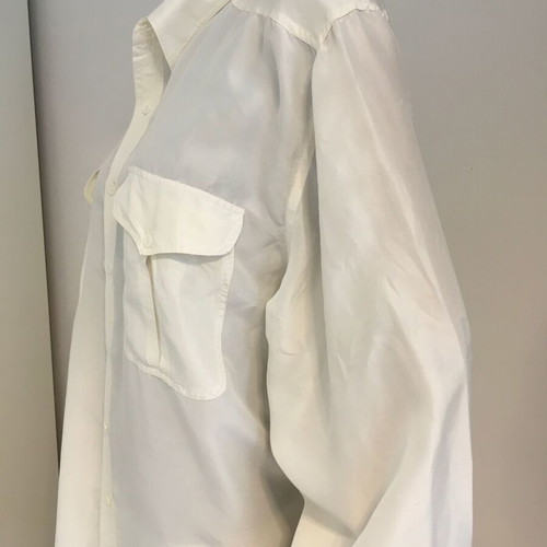 Avanti 100% silk shirt XL, white-ecru