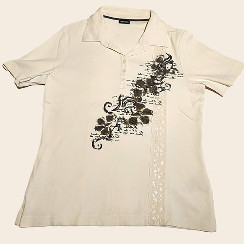 Gerry Weber women's polo used, short sleeve, size Medium, white