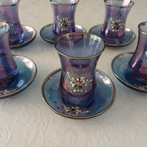 Tea Glasses Set of 6 from Constantinople iridescent, like new