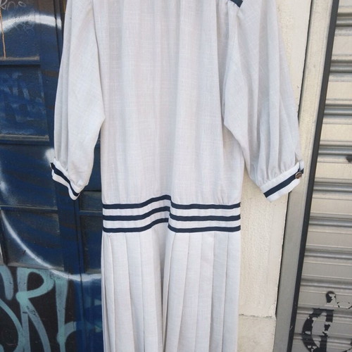 Vintage women's dress used, white, sizes M/L