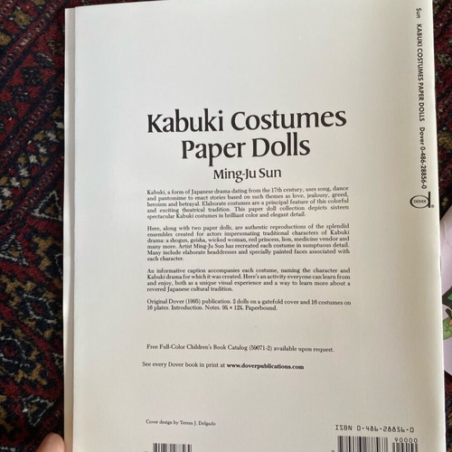 Kabuki Costumes Paper Dolls like new