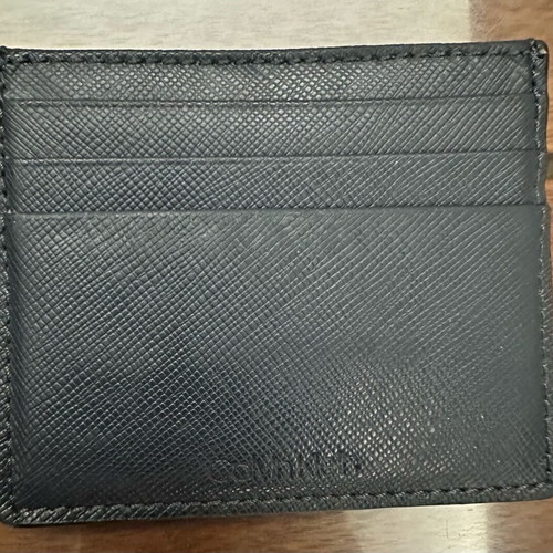 Calvin Klein leather cardholder dark blue like new unisex