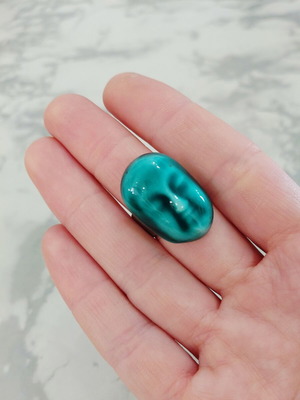 Vintage ceramic women's ring from the 1970s, used