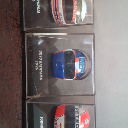 Minichamps miniature helmet set, 3 pieces