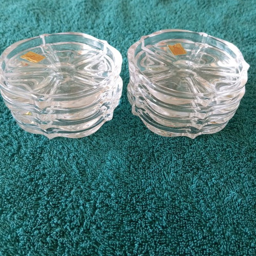 Nachtmann plates new, set of 8, 24% crystal with gift jar