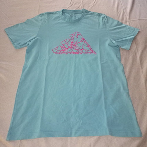 Adidas Basketball T-shirt used, turquoise with pink details