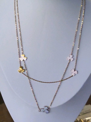 Steel necklace gold color new