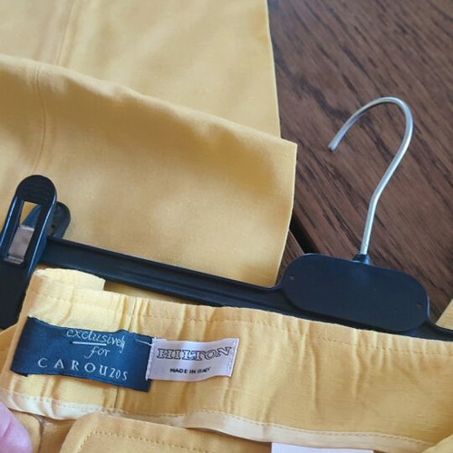 Karouzos yellow pants like new, sizes S and M