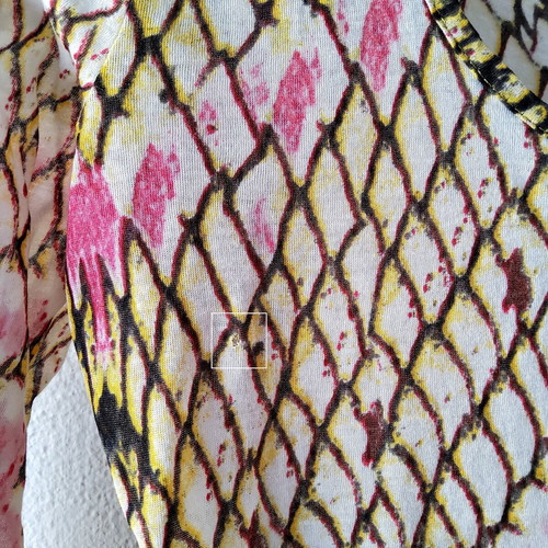 Just Cavalli vintage Y2K reptile print cotton mesh top, pink multicolor