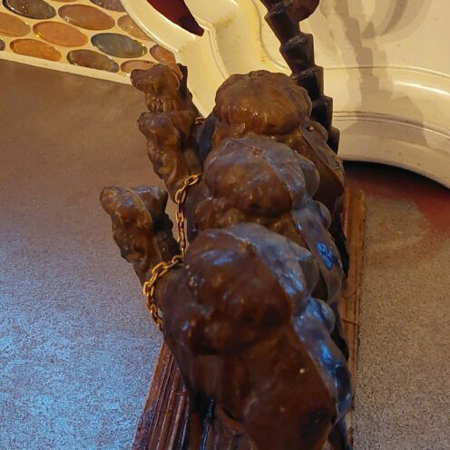 Decorative item used with camels and palm tree made of wood and plastic