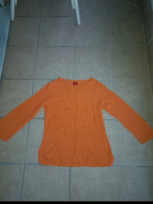 Linen blouse orange Yes Miss like new, size M
