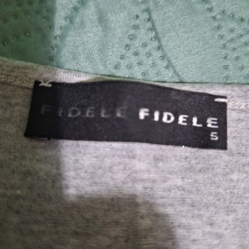 FIDELE gray sleeveless viscose top with sequin belt design like new