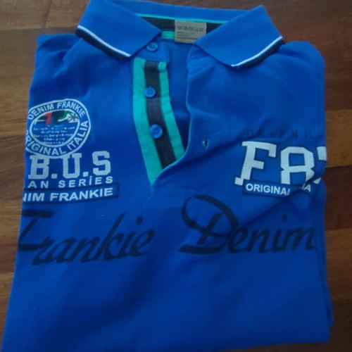 Frankie Denim Polo Shirt Medium like new, blue