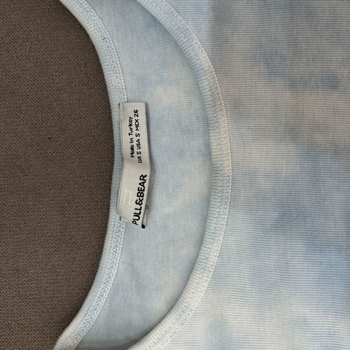 Pull & Bear tie-dye crop top S like new, blue with celestial print