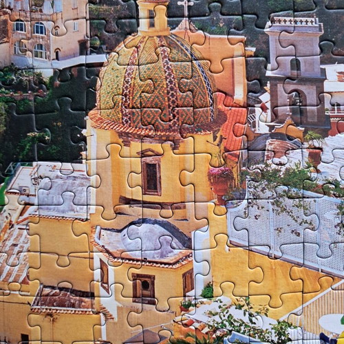 Positano Italy puzzle 500 pieces like new, glued ready to frame