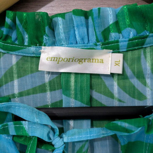 Emporiograma Tropical tunic XL like new, green and blue
