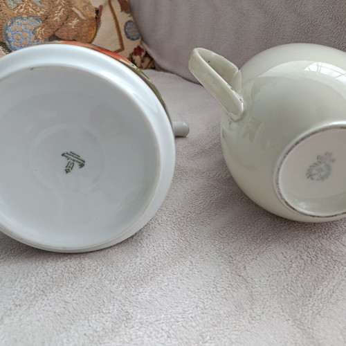 Porcelain teapots used, set of 2 Bavaria