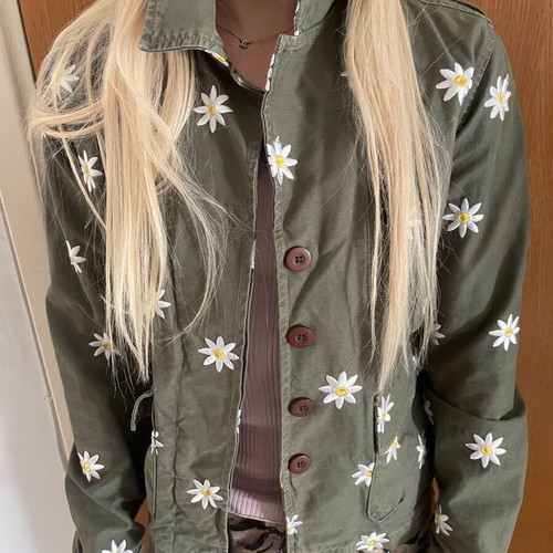 Fabienne Chapot cargo jacket with daisies, size M(S)
