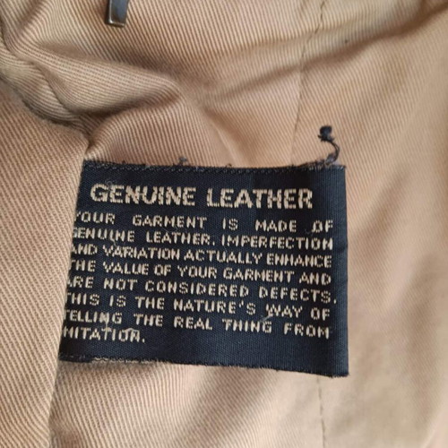 Leather jacket used, authentic leather, brown, size M