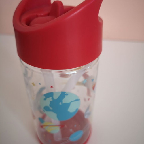 Stephen Joseph Plastic Bottle with Straw Space 350ml New