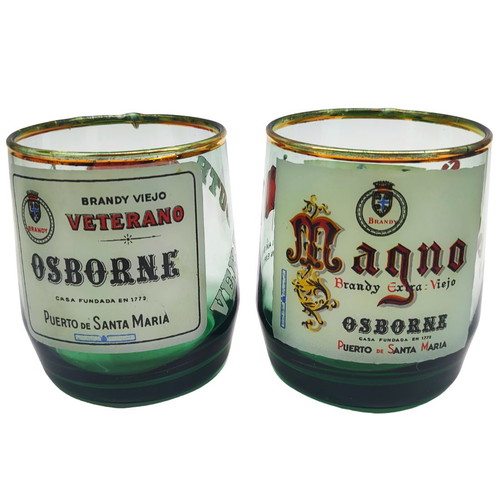 Set of 2 vintage Osborne brandy vermouth glasses 1960s used