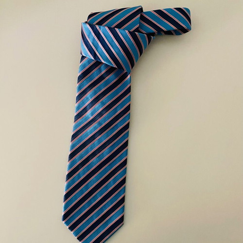Glou tie new 100% silk blue turquoise