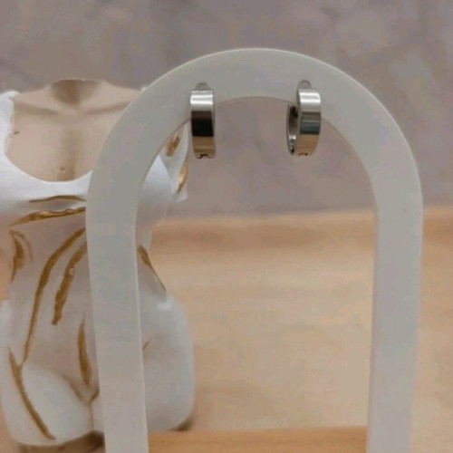Steel silver earrings new, water resistant