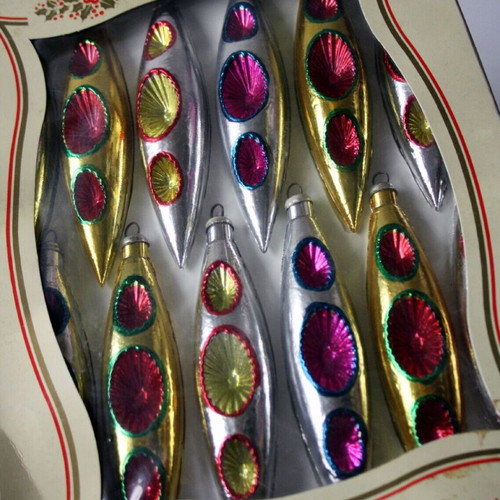 Box of 24 vintage Greek Christmas ornaments from 1980s new