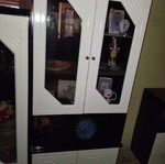 Dining set used, missing one glass from one unit