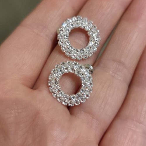 Silver earrings new with small zircons
