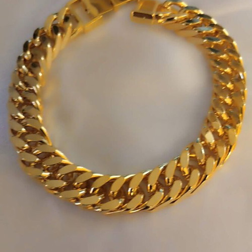 Men's Bracelet gold color stainless steel 12mm wide new